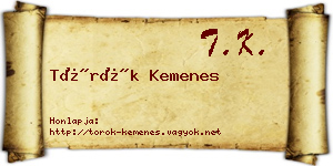 Török Kemenes névjegykártya